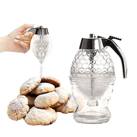Bouteille de stockage de miel pour la cuisson, sans danger pour les aliments, en plastique ABS, pot en verre pour sirop d'érable, distributeur de miel avec support