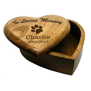 เลเซอร์แกะสลักสีแดงAlderสุนัขPawพิมพ์ไม้Pet Cremation Urn - Product Image 5