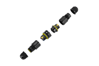 Connecteur Étanche Mâle-Femelle IP68 3 Voies Plug & Play Nylon 24A 450V V0 En Stock Prêt pour les Marchés Mondiaux ETL CE UKCA CB RoHS