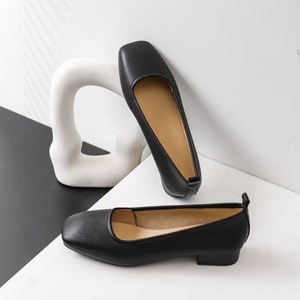 Zapatos de Oficina de Tacón Grueso y Punta Cuadrada para Mujer, de Piel Auténtica, Sin Cordones, Cómodos, Antideslizantes y Transpirables - Product Image 2