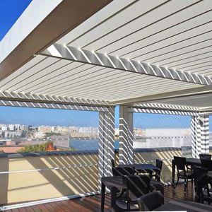 CLEARVIEW Motorizado staffe Dome versenkbare pergolaa carpa 6x6 techo bioclimatica 3x4m al aire libre Gazebo Pérgola <span class=keywords><strong>de</strong></span> aluminio <span class=keywords><strong>para</strong></span> <span class=keywords><strong>casa</strong></span> - Product Image 1
