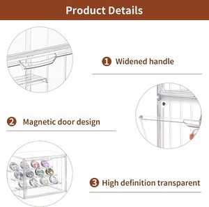 Acrylic 3-Tier Figure Display Case for Collectibles 2 Movable Plates <b>Clear</b> Modern Design 660x470x480mm 10kg Load Capacity - Product Image 2