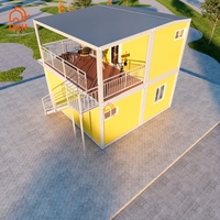 DXH Fabricants Dortoir Personnalisé en Duplex, Immeuble de Deux Étages, Villa, Maison Modulaire Détachable en Conteneur Plat