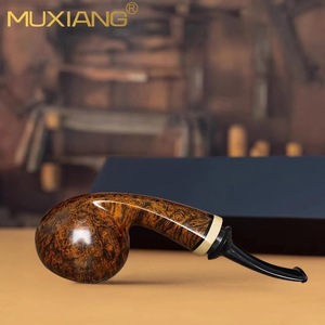 Muxiang Handmade Briar Wood Pipe Hollow Chamber Apple Shape For Men - Product Image 4