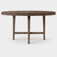 Table à manger ronde extensible en chêne, design moderne et épuré, avec ensemble de chaises de salle à manger en tissu pour hôtel et manoir