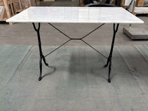 Lifepursue Bistro - <span class=keywords><strong>Table</strong></span> en marbre véritable avec pieds en <span class=keywords><strong>fonte</strong></span> vintage - Mobilier commercial de haute qualité - Product Image 5