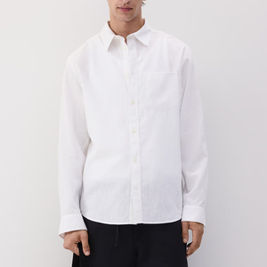 Camicie Classiche da <span class=keywords><strong>Uomo</strong></span> di Alta Qualità, Slim Fit, Comode, in <span class=keywords><strong>Misto</strong></span> <span class=keywords><strong>Lino</strong></span> a Maniche Lunghe - Product Image 5