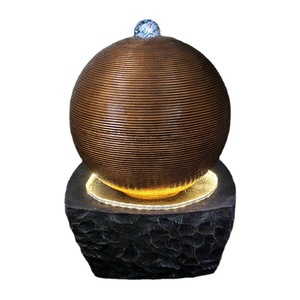 Fuente de agua esférica Feng Shui, artesanía de resina, adorno decorativo redondo para interiores, para hotel o club. - Product Image 4