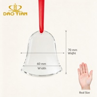 Fournisseur en gros d'ornements clochettes en cristal K9 avec logo personnalisé gravé au laser, décorations suspendues pour sapin de Noël, cadeaux commémoratifs de fêtes