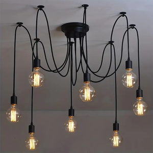 <span class=keywords><strong>Lustre</strong></span> suspendu industriel à 8 lumières, style vintage, <span class=keywords><strong>ampoules</strong></span> apparentes, pour bar, café, restaurant, bureau - Product Image 1