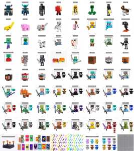 Ensemble de blocs de construction style pixel, personnages, animaux, pièces de scène, jouet éducatif DIY, objet de collection, cadeau de vacances pour enfants - Product Image 1