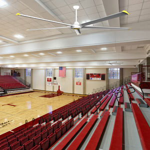 प्रशंसकों के ऊर्जा कुशल बड़े आकार के एचवील औद्योगिक छत के प्रशंसकों 220 वी/380 वी/6.72/7.32 मीटर कोर मोटर घटक दिखाएगा। - Product Image 4