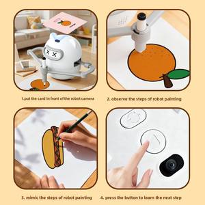 Juego de Juguetes de Dibujo para Niños con Escaneo de Códigos QR, Robot de Nuevo Modelo Hecho de ABS, Fácil de Aprender, Juguete Inteligente con 100 Tarjetas de Códigos QR - Product Image 5