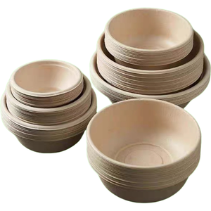 Ciotole Ecologiche Monouso in Bambù per Alimenti Ciotole di Carta per Microonde per Zuppe Calde Barbecue all'Aperto Biodegradabili per Matrimoni e Feste - Product Image 1