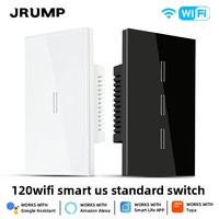 Interrupteur tactile intelligent Tuya WIFI 120V standard US, style carré, IP65, avec icônes, compatible avec la commande vocale via application