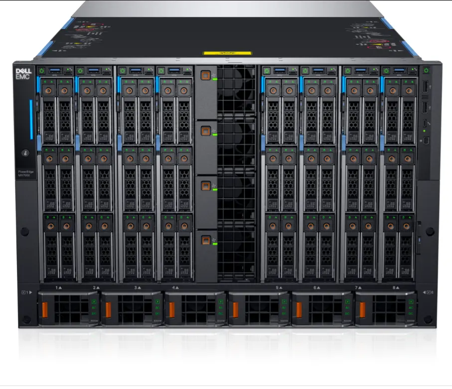 Модульный корпус PowerEdge MX7000 7U с 8 полными широкими слотами для комбинирования компьютерных и хранилищ