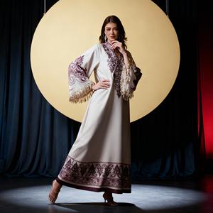 High Quality Printed Polyester Custom Abaya <b>Dress</b> for Muslim Women Elegant Party Wear Wholesale OEM - Product Image 4
