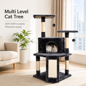 Arbre à <span class=keywords><strong>chat</strong></span> en gros avec grande plateforme, poteau à gratter en sisal, boule suspendue et condo en peluche pour <span class=keywords><strong>chat</strong></span>, gain de place pour petit <span class=keywords><strong>appartement</strong></span> - Product Image 1