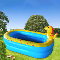 Piscine gonflable en forme de dinosaure pour enfants, jardin, pelouse, plage, piscine, tapis d'eau, jouets aquatiques amusants, été