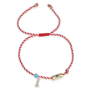 Atacado Personalizado Martis Pulseiras Minimalista <span class=keywords><strong>Evil</strong></span> <span class=keywords><strong>Eye</strong></span> Love Cross Handmade Corda Ajustável Marcha Grega Pulseiras para As Mulheres - Product Image 1