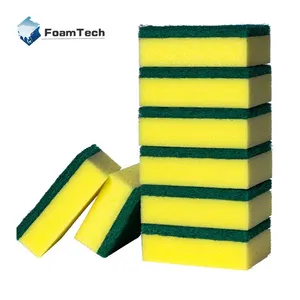 Cleaning Sponge For Kitchen High Density Customizable Melamine Magic Yellow PVC Bag Custom Sponges Scouring Pads Sponge Brush