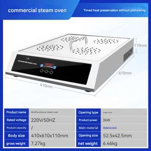 Horno de Vapor de Alta Eficiencia, Unidad Eléctrica Comercial de Sobremesa para Cocinar al Vapor Bollos y Pasteles en Servicios de Alimentación - Product Image 6