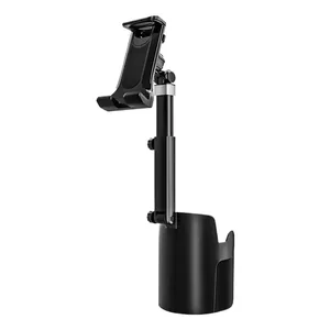 Tempat ponsel cangkir mobil, dudukan telepon dasbor multifungsi, pemasangan tengah Tumpuk, hitam PP + ABS + silikon pengatur minuman Interior mobil - Product Image 6
