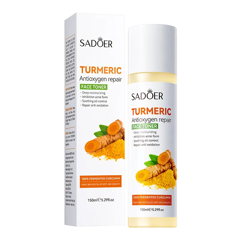 SADOER Turmeric Face Toner Natural Organic Anti-Acne Moisturizing Skin Care Whitening Facial Toner Beauty Spray
