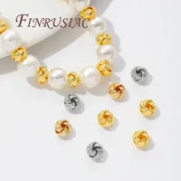Entretoises en métal plaqué or véritable 18 carats fournitures de fabrication de bijoux à bricoler soi-même-séparateurs de perles rondes et accessoires pour bracelets