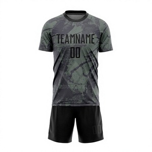 เสื้อฟุตบอลพิมพ์ลายพรางสำหรับผู้ชายแบบกำหนดเอง แขนสั้น ระบายความชื้น แห้งเร็ว ชื่อและหมายเลขส่วนตัวด้านหน้า สำหรับนักกีฬา - Product Image 1