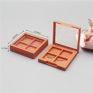 Tại Chỗ Bán Buôn Nhãn Hiệu Riêng Thấp Moq <span class=keywords><strong>4</strong></span> Màu Sắc Rỗng Vuông Màu Cam Nhựa <span class=keywords><strong>Eyeshadow</strong></span> Palette Với Nắp Trong Suốt - Product Image 2