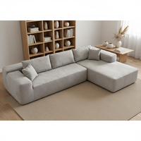 Canapé d'angle modulable moderne à une place, design pliable, en velours côtelé compressé, sans cadre, pour salon et chambre, haute densité