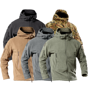 Sivi Người Đàn Ông Của Lông Cừu Áo Khoác Ngoài Trời Ngụy Trang Windproof Ấm Mùa Đông Áo Khoác Cho Đi Bộ Đường Dài Đi Du Lịch Săn Bắn Quần Áo Chiến Thuật Đồng Phục - Product Image 1