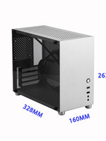 Boîtier de PC de jeu MicroATX en aluminium intégral HX100 avec poignée, refroidissement par air, alimentation SFX/ATX