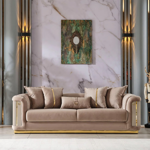 Sortie d'usine luxe européen or Rose jambe <span class=keywords><strong>blanc</strong></span> Chesterfield canapé <span class=keywords><strong>velours</strong></span> tissu bouton tufté salon canapé ensemble meubles - Product Image 6