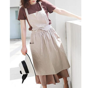 8283 qualité supérieure Style <span class=keywords><strong>japonais</strong></span> coton <span class=keywords><strong>lin</strong></span> croix dos <span class=keywords><strong>tablier</strong></span> avec 2 poches pour la cuisine jardinage femmes coton <span class=keywords><strong>lin</strong></span> <span class=keywords><strong>tablier</strong></span> - Product Image 4