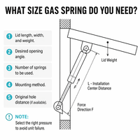 Amortiguador de gas de acero al carbono con parada libre para puerta elevable y caja de almacenamiento doble, posición ajustable, capacidad de carga estable