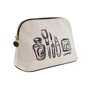 Sacs de rangement pour cosmétiques et articles de toilette en toile de coton bio naturelle, impression logo personnalisée, pour emballage promotionnel et cadeaux. - Product Image 2