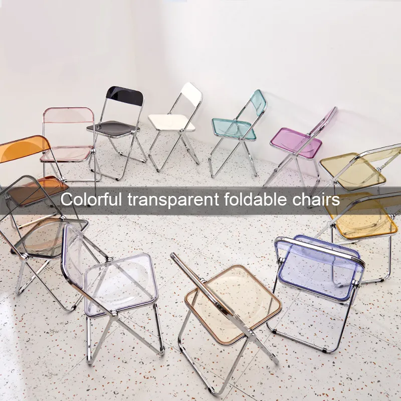 गर्म बेच उच्च गुणवत्ता भारी शुल्क सबसे अच्छा बेच आइटम नॉर्डिक आईएनएस शैली आधुनिक पोर्टेबल भोजन घटना एक्रिलिक Foldable कुर्सी