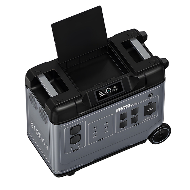 Portable 2000W Solar Power Station 5120WH High Output 5000W MPPT LiFePO4 Pure Sine Wave Lithium Battery Wireless Charging 1000W