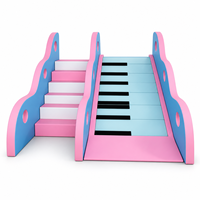 Aire de jeux intérieure pour enfants avec clavier de piano musical interactif LED, tapis sensoriel et toboggan pour espace de jeux commercial