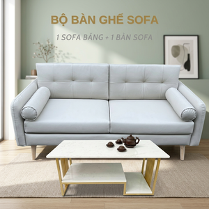 ชุดโซฟาสำนักงานทันสมัยแบบมีพนักพิงทรงปุย รุ่น CBSF68017-สีขาว + ขาไม้สีทอง ดีไซน์หรูหรา - Product Image 2