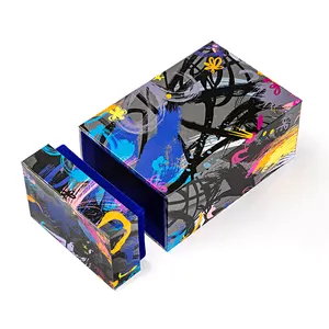 Luxury Coated Paper Box with Logo Printing Hard Cosmetics Perfume Wax Candle Boxes BlackBox