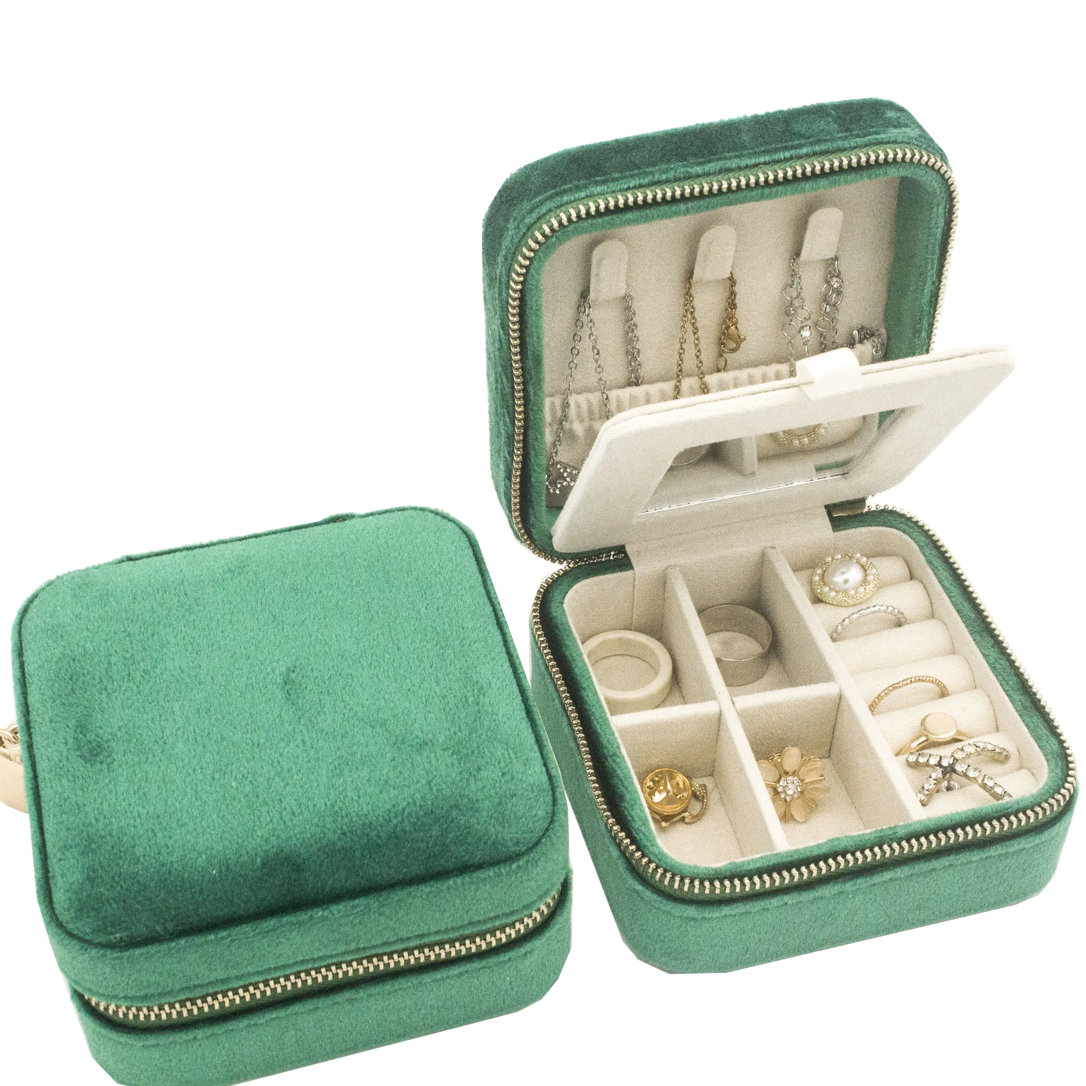 Wholesale travel jewelry organizer mini jewelry box for rings earrings jewelry case