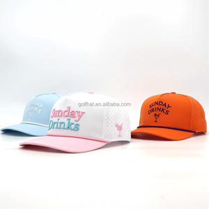 Casquette de golf ou de baseball pour sports de plein air avec porte-tee magnétique, marqueur de balle, broderie 3D personnalisée, perforations laser et cordon bicolore - Product Image 3