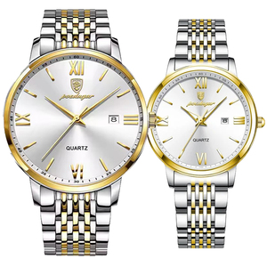 POEDAGAR 826/716 <span class=keywords><strong>Montre</strong></span> couple à quartz avec grand cadran <span class=keywords><strong>or</strong></span> rose, aiguilles lumineuses, affichage de la date, Reloj <span class=keywords><strong>Montre</strong></span>, montres pour femmes <span class=keywords><strong>et</strong></span> hommes - Product Image 2