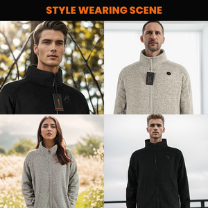 Veste USB unisexe, chauffage électrique, vêtements de travail décontractés pour l'extérieur, cardigan <span class=keywords><strong>chauffant</strong></span>, veste polaire à fermeture éclair intégrale, <span class=keywords><strong>pull</strong></span> Verwarmende - Product Image 5