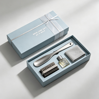 Kit Cadeau Personnalisable : Chausse-pied Rectangulaire en Carton Gris avec Long Manche, Boîte Cadeau de Luxe pour Chaussettes, Cadeau pour Père, Collègue