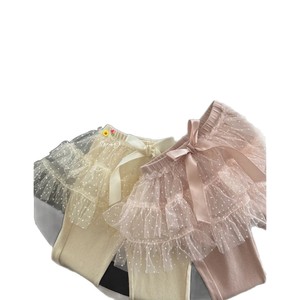 Tongxingyuan Kids Ballet Pants Solid Color Mesh Ruffle Leggings For Spring Dancewear - Product Image 5