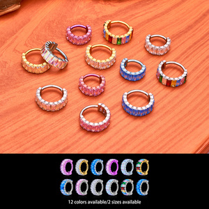 Pendientes <span class=keywords><strong>de</strong></span> titanio ASTM F136 <span class=keywords><strong>de</strong></span> 16G para nariz, septum, aro, cartílago, hélix, daith, concha, lóbulo superior, joyería para <span class=keywords><strong>piercing</strong></span> corporal - Product Image 5